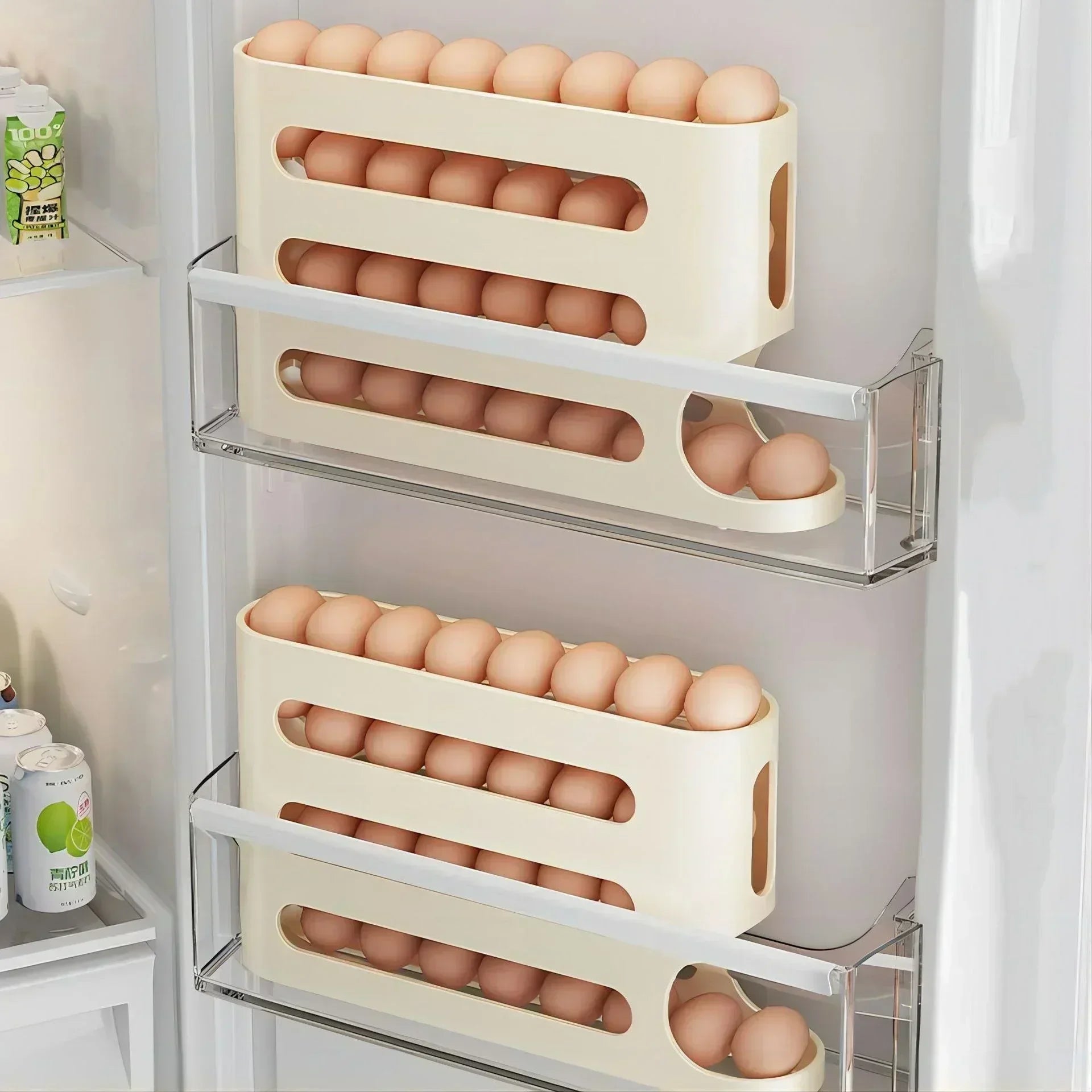 Slide Egg Storage Box - Refrigerator Organizer